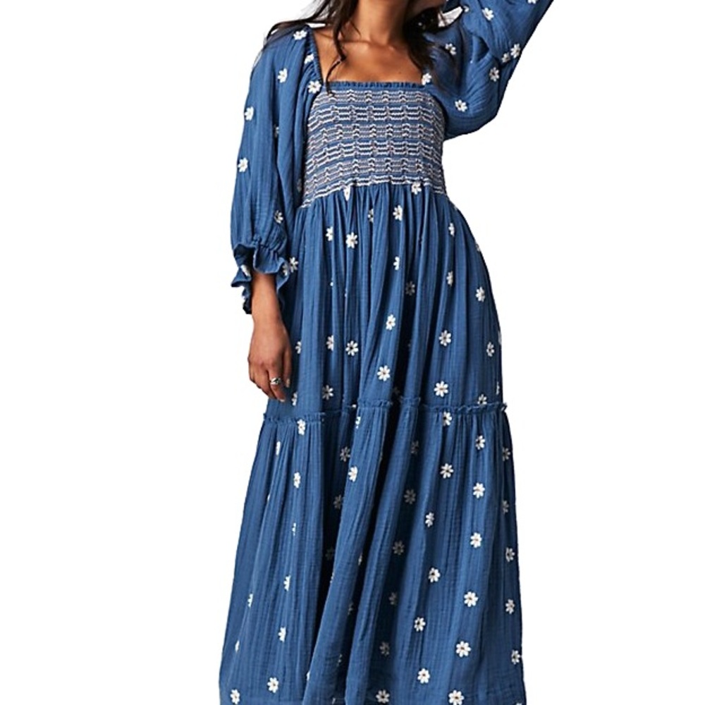 Free People Dahlia Embroidered Maxi Dress | Small